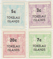 Tokelau-1967 New Zealand Fiscals Overprinted 12-15 MNH - Tokelau