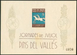 1937 Pins Del Vallès "Spagna Guerra Civile" Cavalli Horses Chevaux -Gr - Emisiones Nacionalistas
