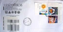 GREECE HELLAS 2004 2011 2013 Flight Montgolfier Ballon Ship Sail Sailing Sun Europa Registered Mail Complete Cover - Lettres & Documents