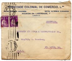 Portugal 1924 Cover Mailed To USA - Brieven En Documenten