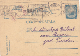 ADVERTISING,1949,  POST MARK ,POSTCARD STATIONERY,ROMANIA - Briefe U. Dokumente