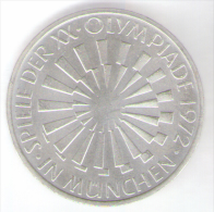 GERMANIA 10 MARK ARGENTO SILVER 1972  OLYMPIADE MUNCHEN - Herdenkingsmunt