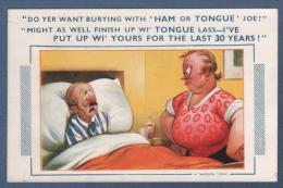 CP ILLUSTRATEUR TAYLOR - DO YER WANT BURYING WITH ' HAM OR TONGUE ' JOE ? - A BAMFORTH COMIC - N° 1240 - Taylor