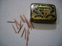 Scatola/scatoletta In Latta Puntine Grammofono. Columbia TALKIE Needles. - Altri Oggetti