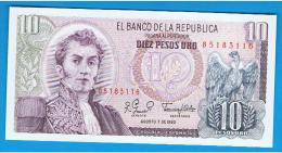 COLOMBIA -  10 Pesos 1980 SC  P-407g - Kolumbien