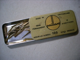 Scatola/scatoletta In Latta Puntine Grammofono. Gold Needles PAILLARD Semi Permanent. Switzerland - Objets Dérivés