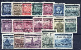 BOHEMIA & MORAVIA 1939 Overprinted Definitive Set Used, Most Signed Gilbert. - Used Stamps