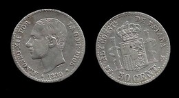 ESPAGNE . ALFONSE XII . 50 CENTIMOS . 1880 . - Premières Frappes