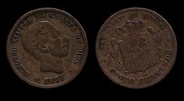 ESPAGNE . ALFONSE XII . 5 CENTIMOS . 1877 . - Premières Frappes