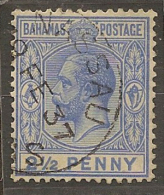 BAHAMAS 1921 2 1/2d Ultramarine KGV SG 119 U YL214 - 1859-1963 Crown Colony