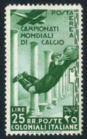 Italian Colonies C34 Mint Hinged 25l Leaping Goalie Airmail From 1934 - Emissions Générales