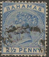 BAHAMAS 1884 2 1/2d Blue QV SG 51 U YL141 - 1859-1963 Colonie Britannique