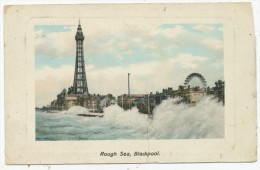 Rough Sea, Blackpool, 1908 Postcard - Blackpool