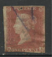GB 1841 QV 1d Penny Red Imperf Blued Paper (P & A)  Wmk 2. ( G163 ) - Gebruikt