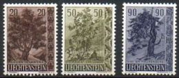 Liechtenstein 1958 333-35 ** Arbres - Érable - Houx - If - Ongebruikt