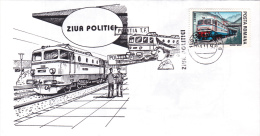 POLICE, TRAINS, THE DAYS OF POLICE,1993,SPECIAL COVER,ROMANIA - Polizei - Gendarmerie