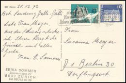 Switzerland 1972, Card Zurich To Berlin - Briefe U. Dokumente