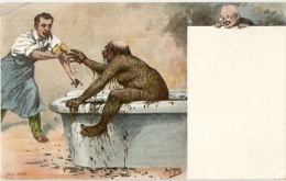 ARTHUR THIELE SIGNED POSTCARD - MAN MUD BATH - HEL. M. 21 - Thiele, Arthur