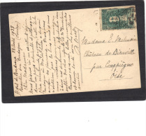 Yvert 397 La Fontaine Cachet Daguin  Peu Visible BEAULIEU Dordogne Sur Carte Postale - Lettres & Documents