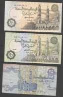 Central BANK Of EGYPT - 25 & 50 Piastres (Lot Of 3 Banknotes) - Egipto