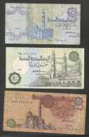 Central BANK Of EGYPT - 25 & 50 Piastres And 1 Pound (Lot Of 3 Banknotes) - Egypte