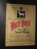 Scotch Whisky. White Horse Cheval Blanc -Etiquette De Vin « œnographilie » « œnosémiophili - Whisky