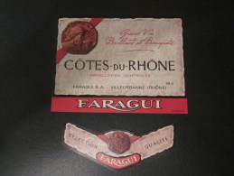 FARAGUI  Côtes-du-Rhône Vin Appellation Contrôlée France  98cl-Etiquette De Vin Neuf « œnographilie » - Côtes Du Rhône