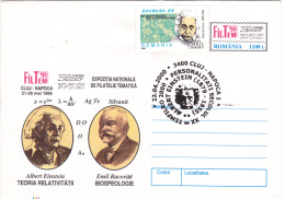 ALBERT EINSTEIN NOBEL PRIZE IN PSYHICS,COVER STATIONERY,ENTIERE POSTAUX,2000,ROMANIA - Albert Einstein