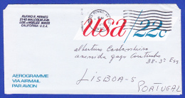 ----- AEROGRAME ---- CACHET . SANTA MONICA  CA  - 7 APR 1976 - TO LISBOA, PORTUGAL - 3c. 1961-... Storia Postale