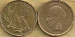 BELGIUM 20 FRANC BELGIE PLANT FOOD FRONT KING HEAD BACK 1980 VF KM? READ DESCRIPTION CAREFULLY!! - 20 Francs