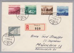 Schweiz Pro Patria 1955-06-01 Thun R-ET-Satz-Brief Nach München - Brieven En Documenten