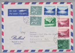 Schweiz Pro Patria 1956-06-22 Therwil Luftpostbrief 32Gr. Nach Tenafly N.J. - Lettres & Documents