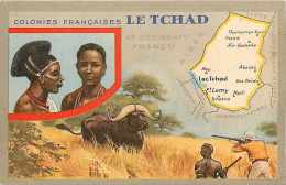 Juin13 776 : Tchad  -  Dessin  -  Chasse  -  Topographie - Tschad