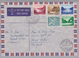 Schweiz Pro Patria 1956-08-24 Zürich 56 Wehntalerstrasse Satz-Luftpostbrief Nach USA - Covers & Documents