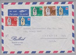 Schweiz Pro Patria 1957-06-014 Therwil Satzbrief + 18gr.  Nach USA - Briefe U. Dokumente