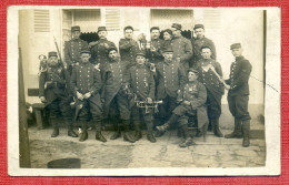 Carte Photo : 54 - Nancy Maxeville : Groupe De Soldats Avec Instruments De Musique , Hache , Godets Et Bouteilles .... - Personnages