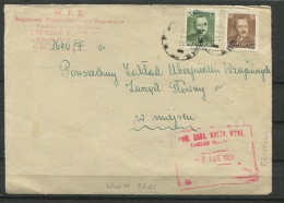 Poland 1951 Green/Blue Warszawa  Groszy Provisionals T2+23 On Front - Covers & Documents