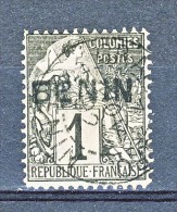 Benin 1892 N. 1 C. 1 Nero Su Azzurro - USATO - Altri & Non Classificati