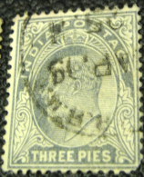 India 1902 King Edward VII 3p - Used - 1902-11  Edward VII