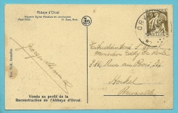 337 Op Kaart Met Sterstempel * ORVAL * (Relais) Sur CP Obl. De L´agence De L´abbaye - 1932 Ceres Y Mercurio