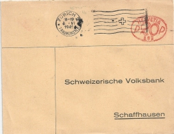 Brief  Zürich - Schaffhausen  (Freistempel Typ 1 Hasler Doppeldruck)       1941 - Covers & Documents