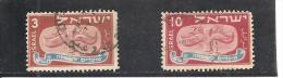 Israel. Nº Yvert 10, 12 (usado) (o) - Gebraucht (ohne Tabs)