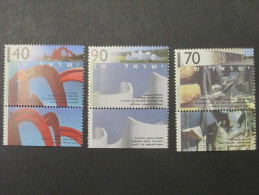 ISRAEL 1995  SCULPTURE  MINT TAB  STAMP SET - Unused Stamps (with Tabs)