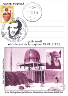 PAUL SIPLE,EXPLORATEUR,CHEF OF ANTARACTICE THE SOUD POLE,2008,POSTCARD,ROMANIA - Explorateurs