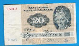 DINAMARCA - 20 Kroner 1972  P-49 - Dinamarca