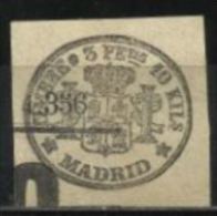 8226-RARO SELLO FISCAL AÑO 1865 PARA IMPRESOS JOURNAUX PERIODICOS MADRID 3 PESETAS.REVENUE FISCAUX STEMPELMARKEN,CLASSIC - Fiscales