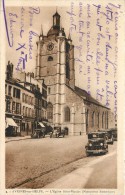 59 AVESNES SUR HELPE L'EGLISE SAINT NICOLAS AVEC PLUSIEURS VIEILLES AUTOS ET CAMION - Avesnes Sur Helpe