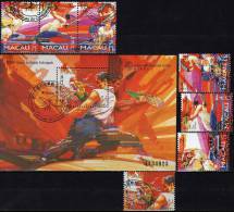 Drachenfestival 1997 MACAU 913/15,ZD,916+Block 45 O 16€ Drachenfest Tänzer Bänder Fahnen Feuerwerk Bf M/s Sheet Of Macao - Used Stamps