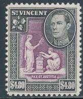 ST. VINCENT  KING GEORGE VI 1949 $ 4.80  SC# 169 VF MNH HIGH VALUE - St.Vincent E Grenadine