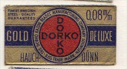 RAZOR BLADE RASIERKLINGE GOLD DORKO  DE LUXE 0,08 M/m  Nicht Ohne Rasierer Gefüllt - Razor Blades